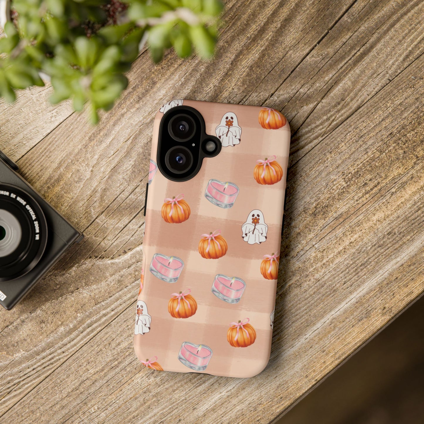 Cute Halloween Phone Case, Tough Cases, Fall Aesthetic Cover, Ghost Pumpkin Design, Spooky Season Accessory