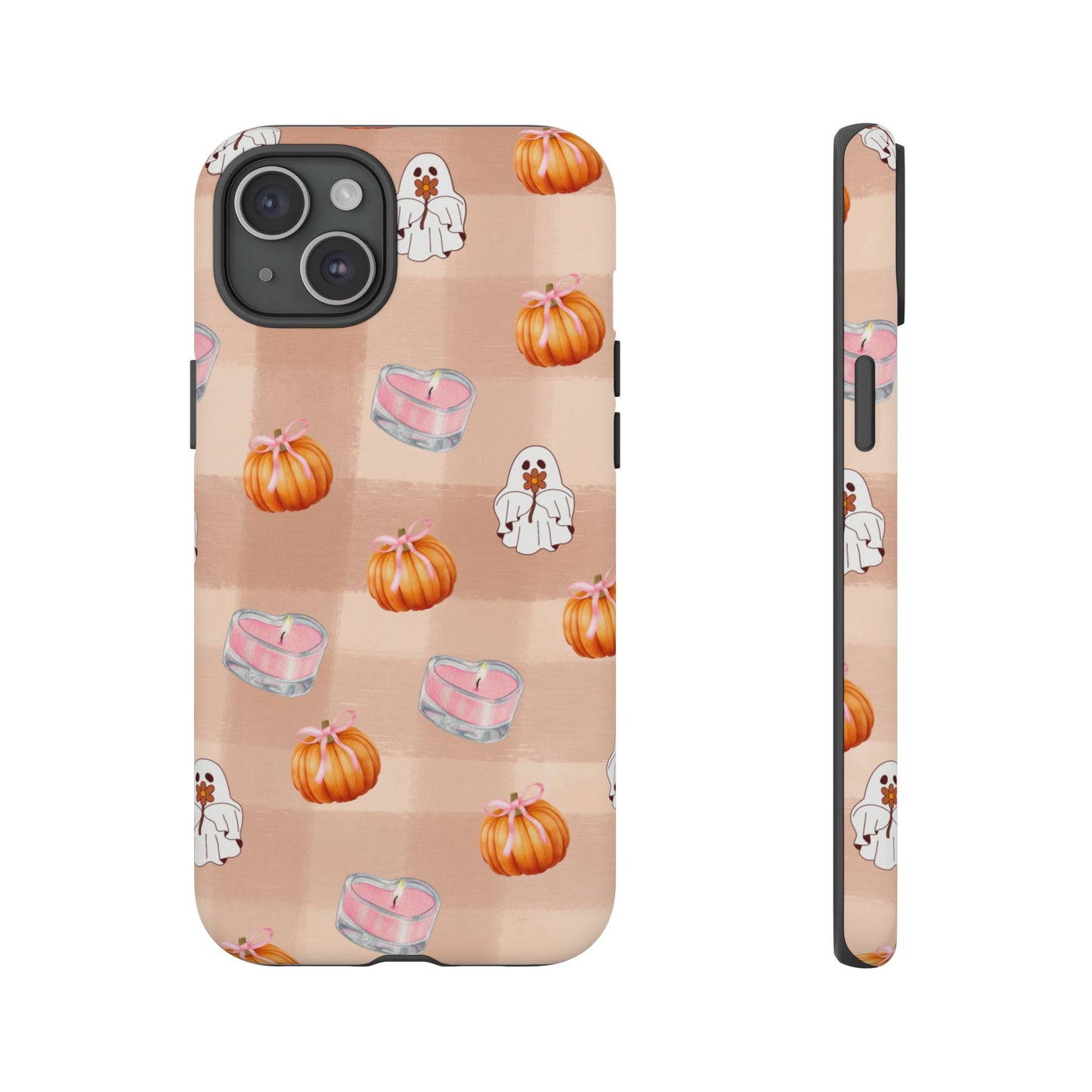 Cute Halloween Phone Case, Tough Cases, Fall Aesthetic Cover, Ghost Pumpkin Design, Spooky Season Accessory