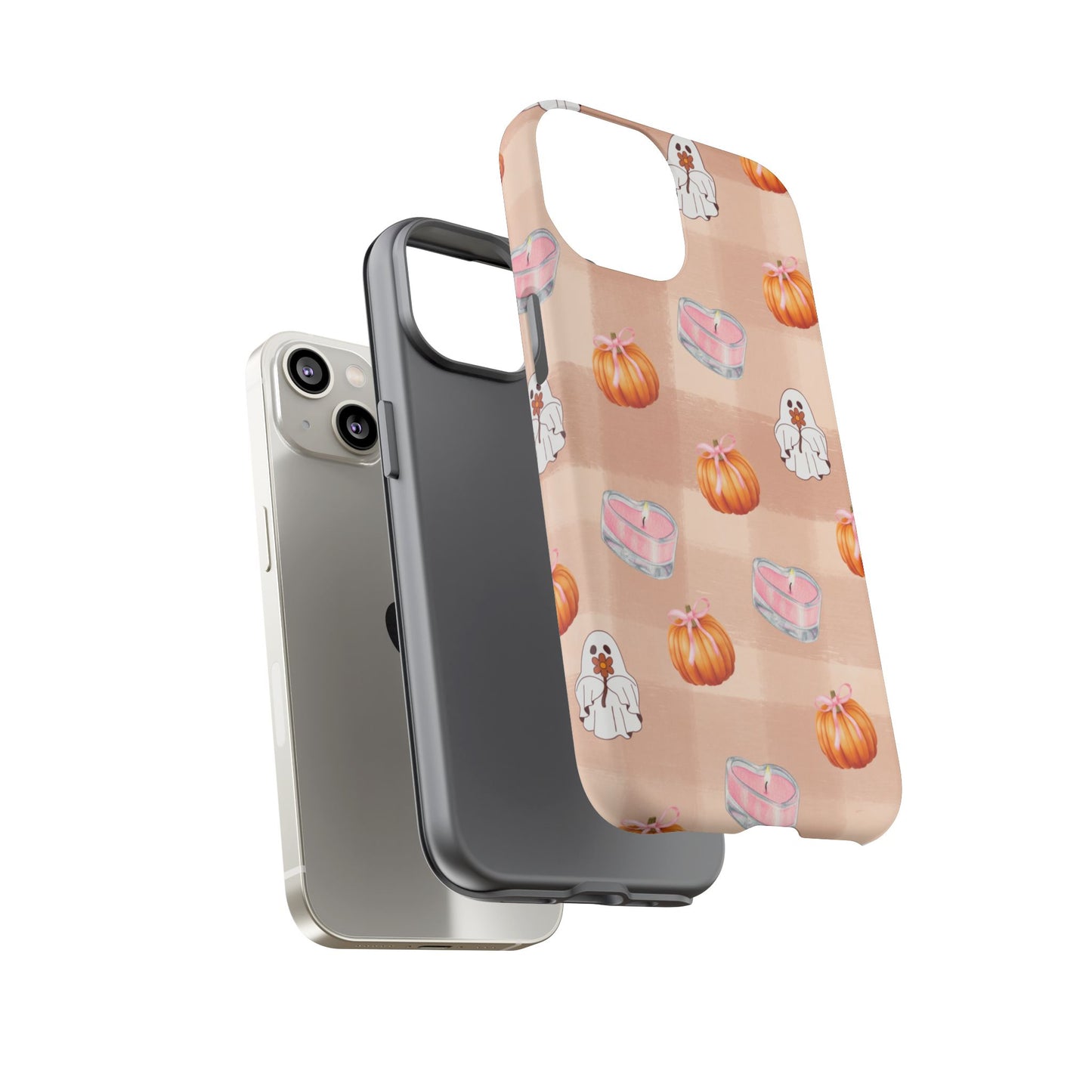 Cute Halloween Phone Case, Tough Cases, Fall Aesthetic Cover, Ghost Pumpkin Design, Spooky Season Accessory