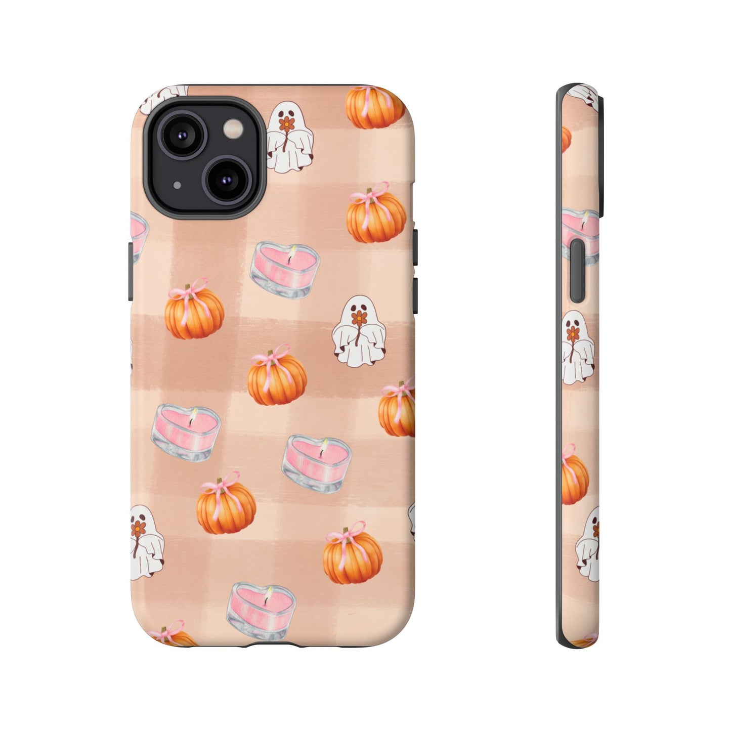 Cute Halloween Phone Case, Tough Cases, Fall Aesthetic Cover, Ghost Pumpkin Design, Spooky Season Accessory