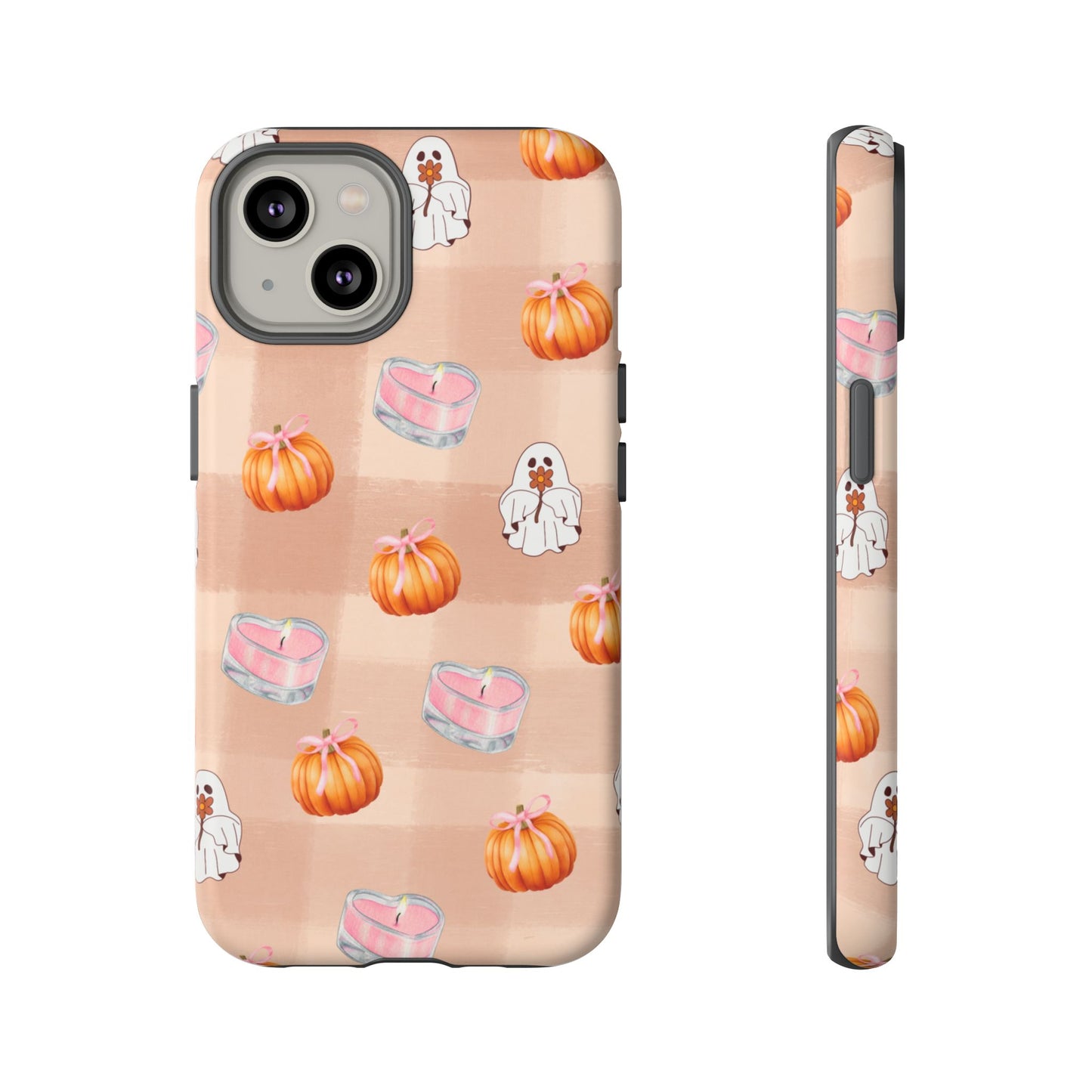 Cute Halloween Phone Case, Tough Cases, Fall Aesthetic Cover, Ghost Pumpkin Design, Spooky Season Accessory