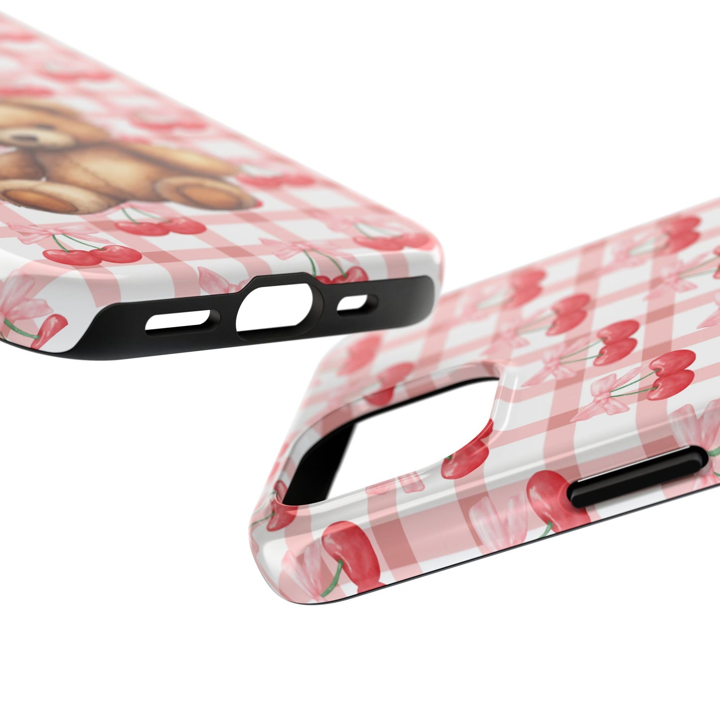 Cute Bear Tough Phone Case, Cherry Style case, Teddy Style Phone Case