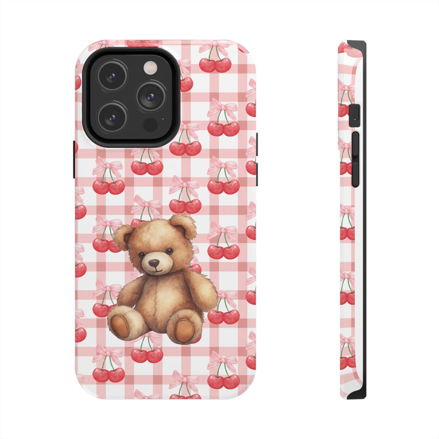 Cute Bear Tough Phone Case, Cherry Style case, Teddy Style Phone Case