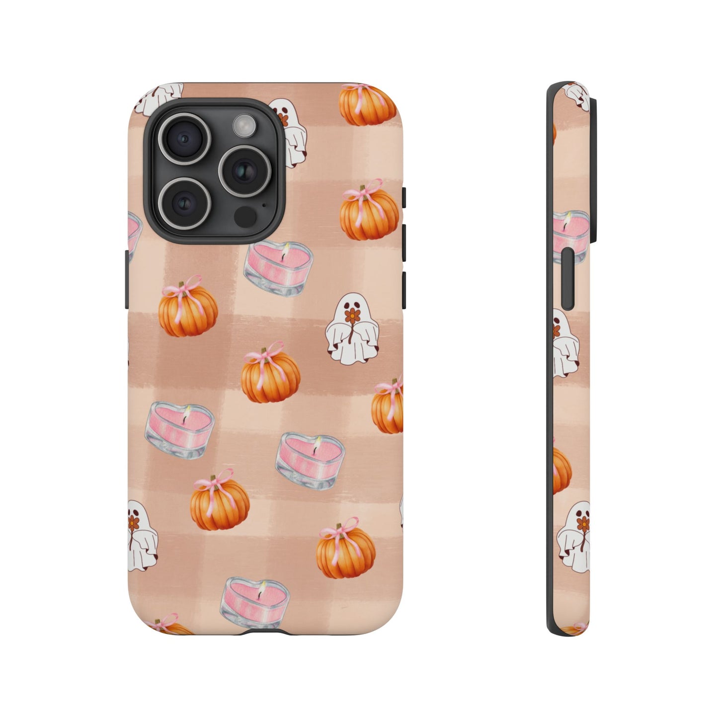 Cute Halloween Phone Case, Tough Cases, Fall Aesthetic Cover, Ghost Pumpkin Design, Spooky Season Accessory