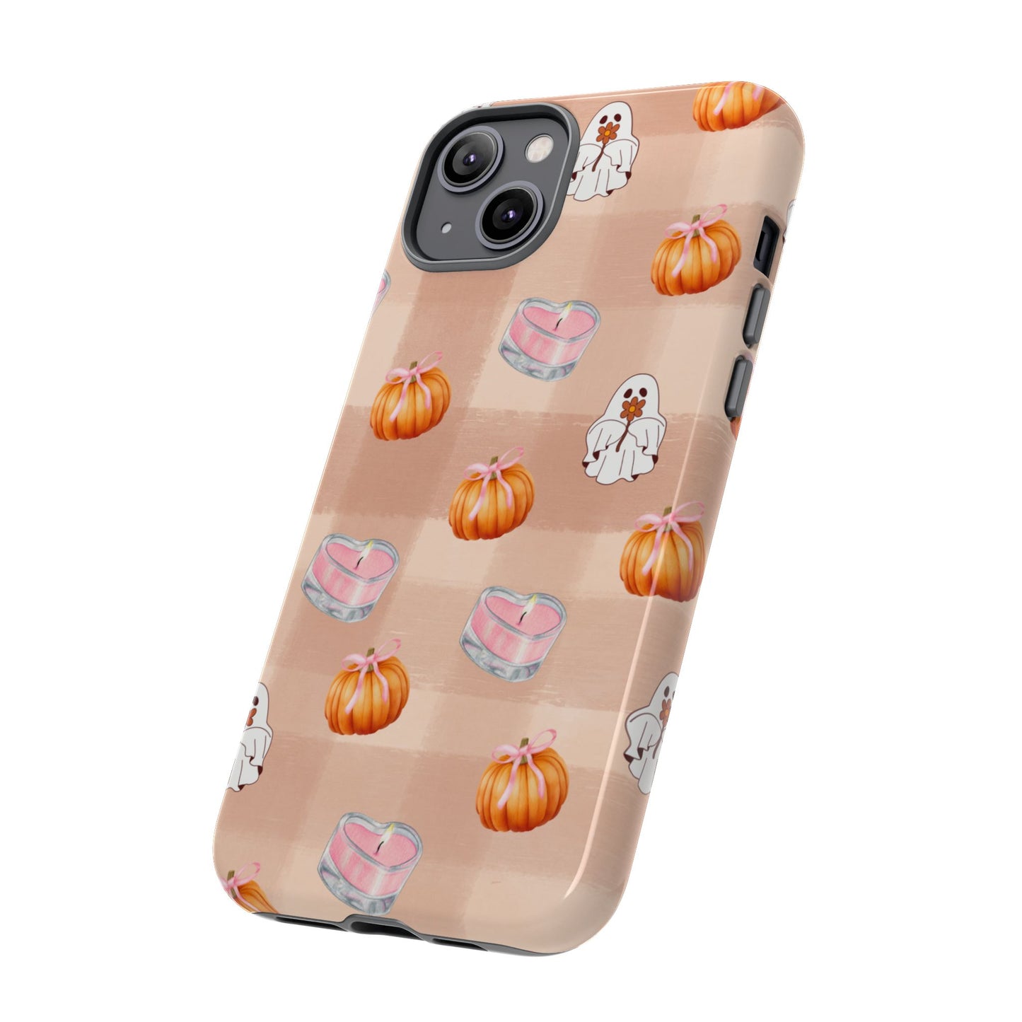Cute Halloween Phone Case, Tough Cases, Fall Aesthetic Cover, Ghost Pumpkin Design, Spooky Season Accessory