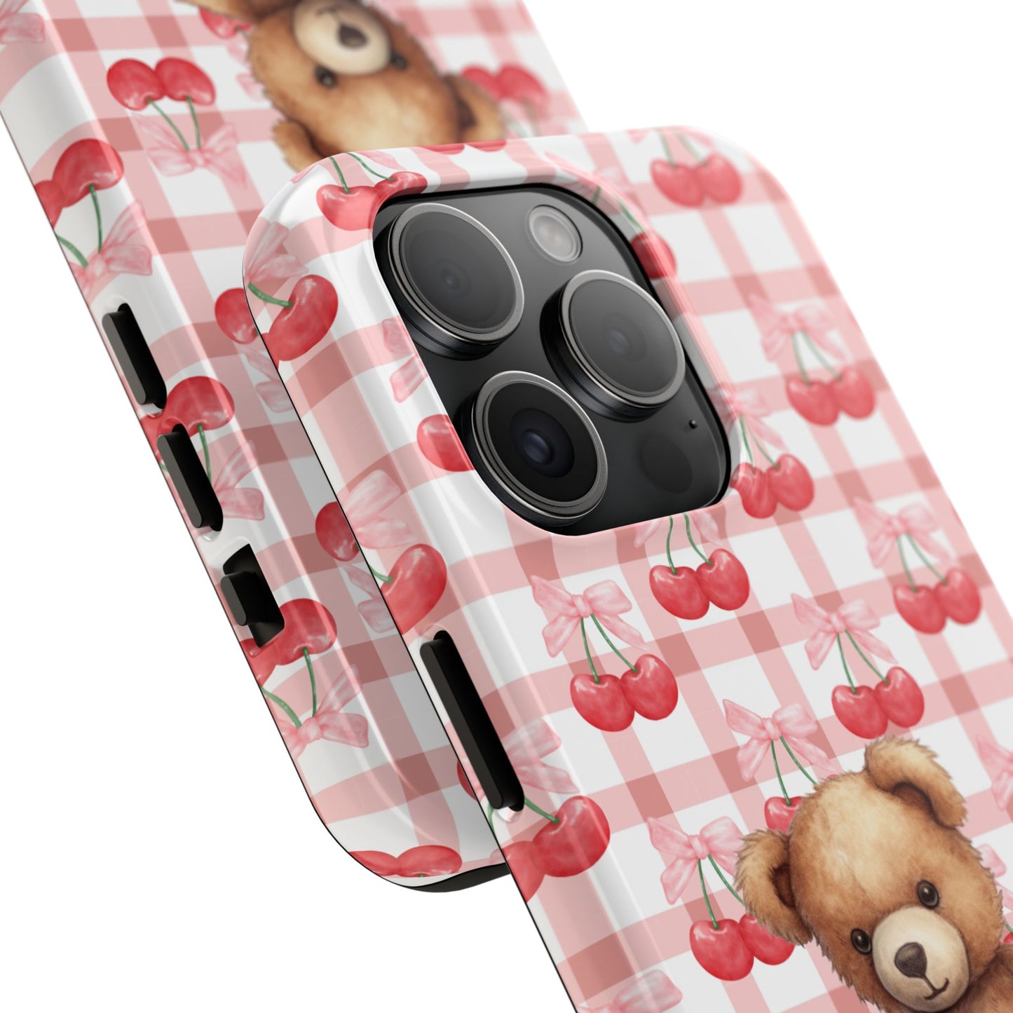 Cute Bear Tough Phone Case, Cherry Style case, Teddy Style Phone Case