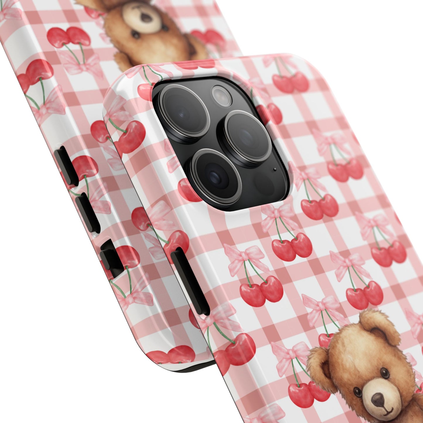 Cute Bear Tough Phone Case, Cherry Style case, Teddy Style Phone Case