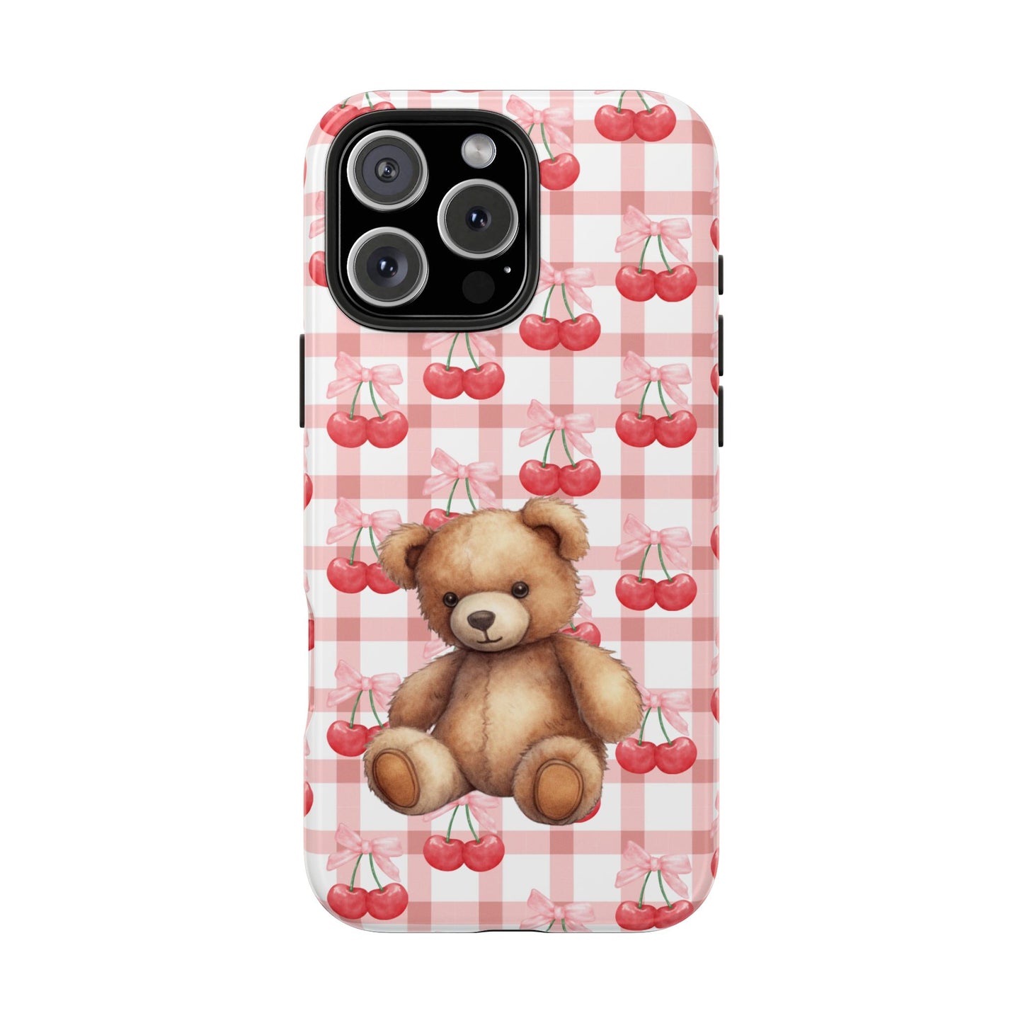 Cute Bear Tough Phone Case, Cherry Style case, Teddy Style Phone Case