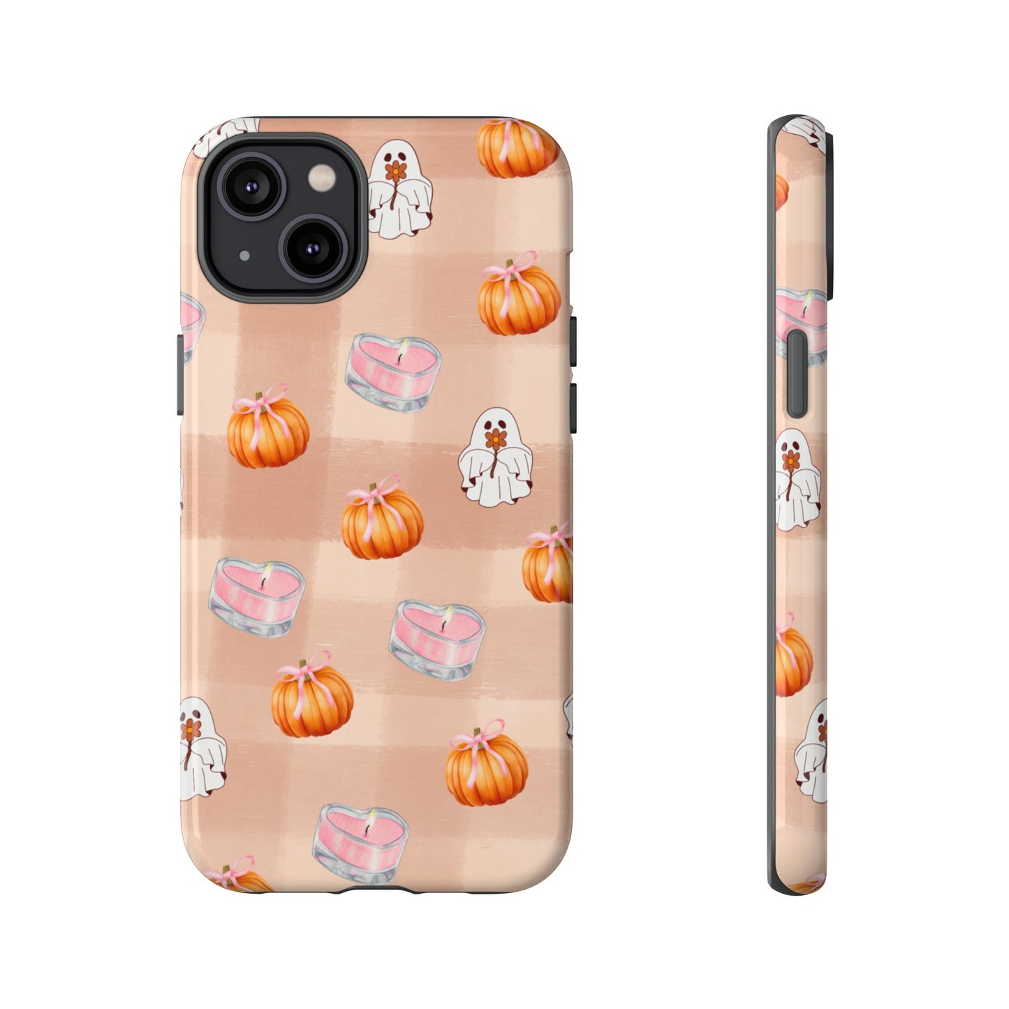 Cute Halloween Phone Case, Tough Cases, Fall Aesthetic Cover, Ghost Pumpkin Design, Spooky Season Accessory