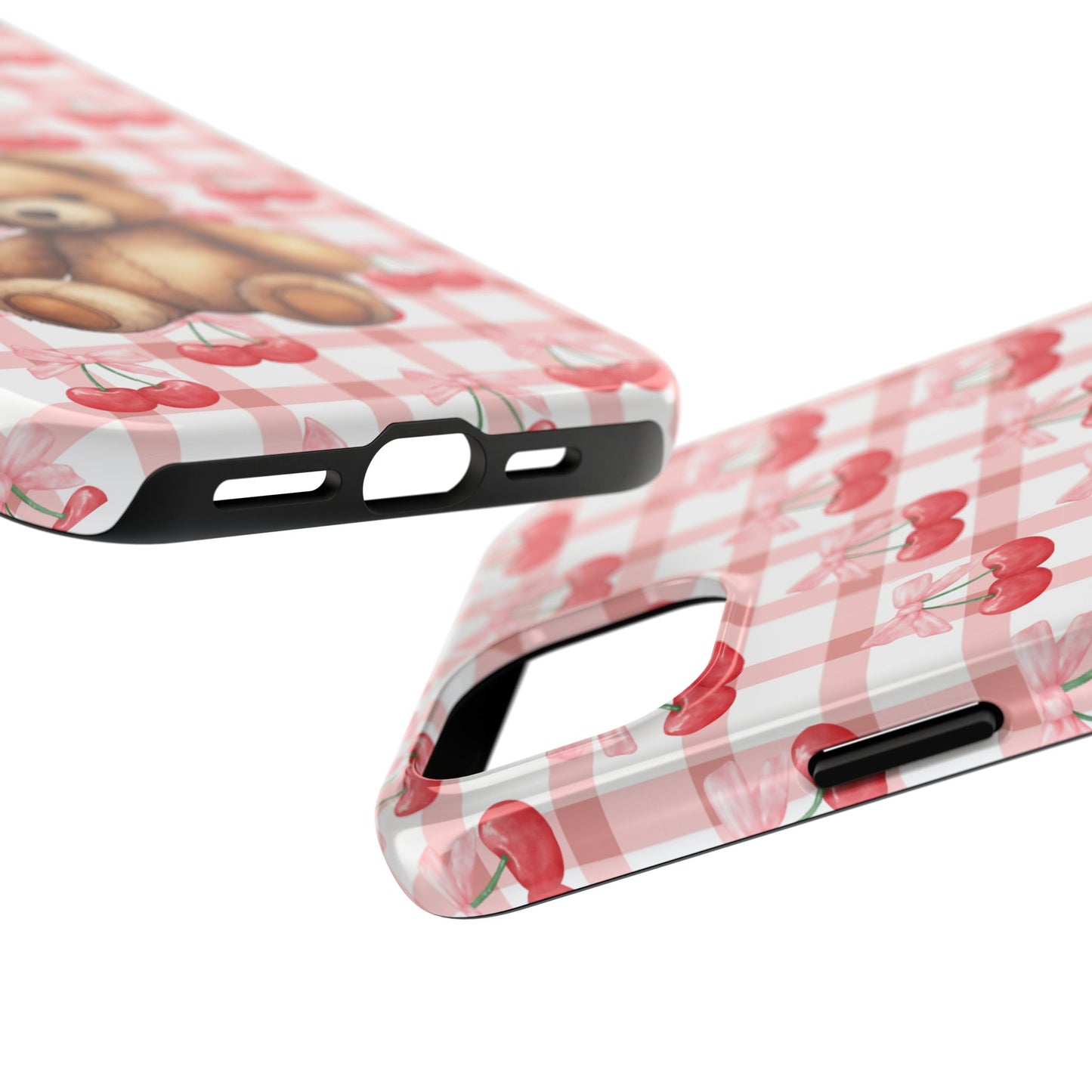 Cute Bear Tough Phone Case, Cherry Style case, Teddy Style Phone Case