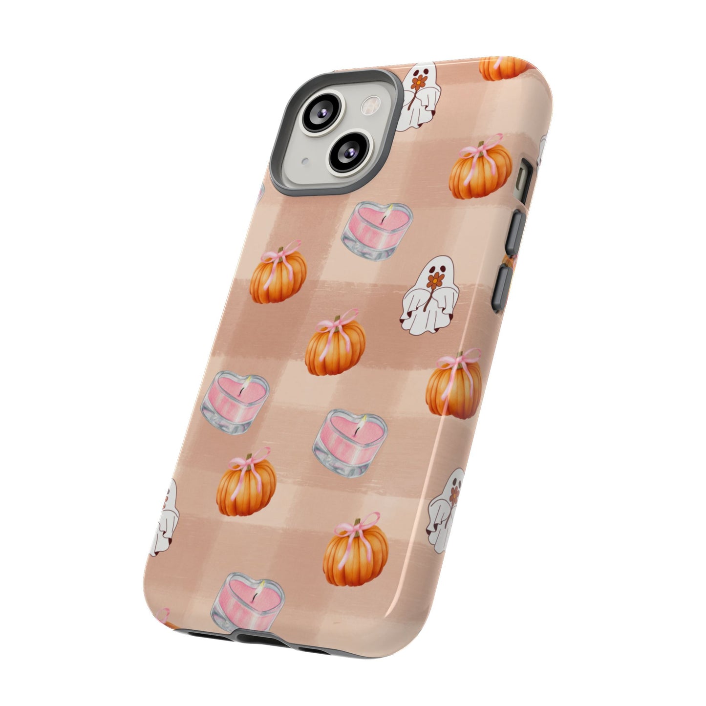 Cute Halloween Phone Case, Tough Cases, Fall Aesthetic Cover, Ghost Pumpkin Design, Spooky Season Accessory