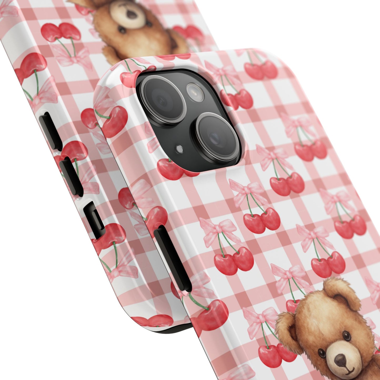 Cute Bear Tough Phone Case, Cherry Style case, Teddy Style Phone Case