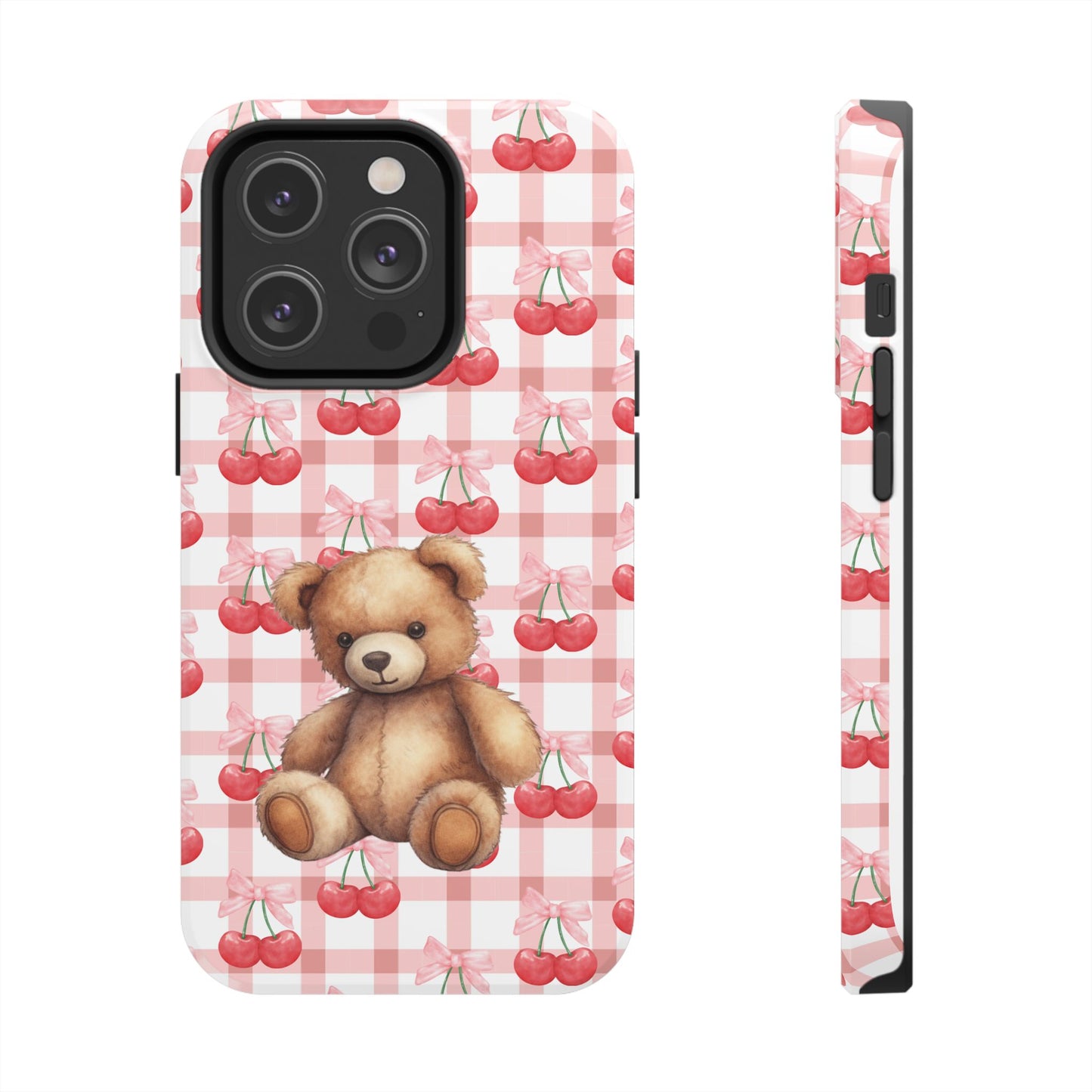 Cute Bear Tough Phone Case, Cherry Style case, Teddy Style Phone Case