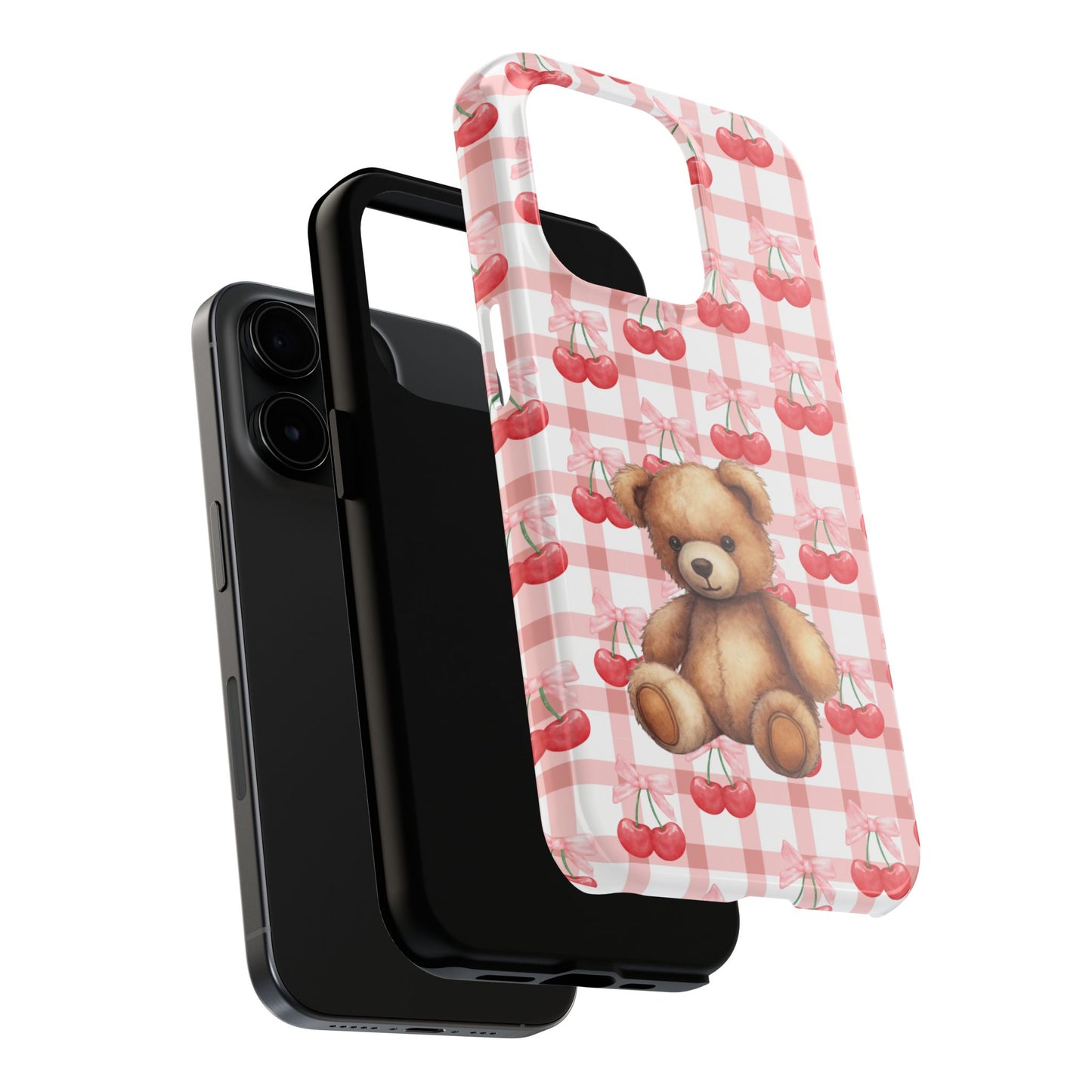 Cute Bear Tough Phone Case, Cherry Style case, Teddy Style Phone Case