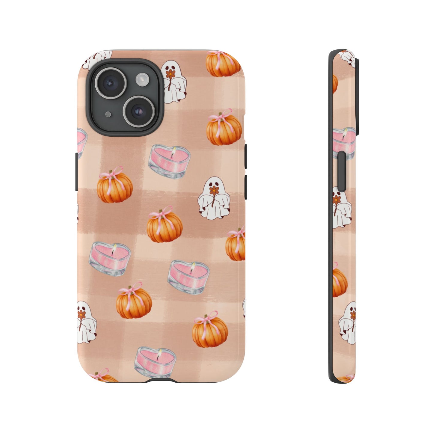 Cute Halloween Phone Case, Tough Cases, Fall Aesthetic Cover, Ghost Pumpkin Design, Spooky Season Accessory