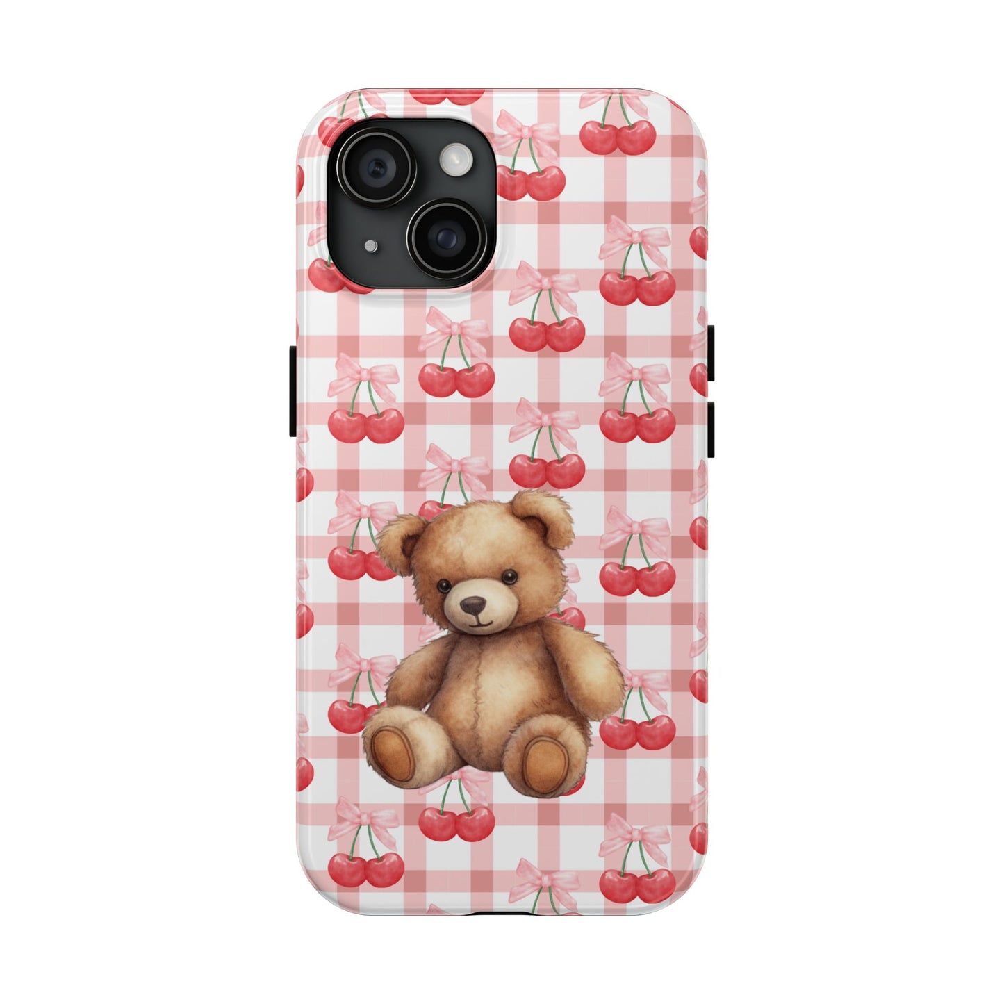 Cute Bear Tough Phone Case, Cherry Style case, Teddy Style Phone Case