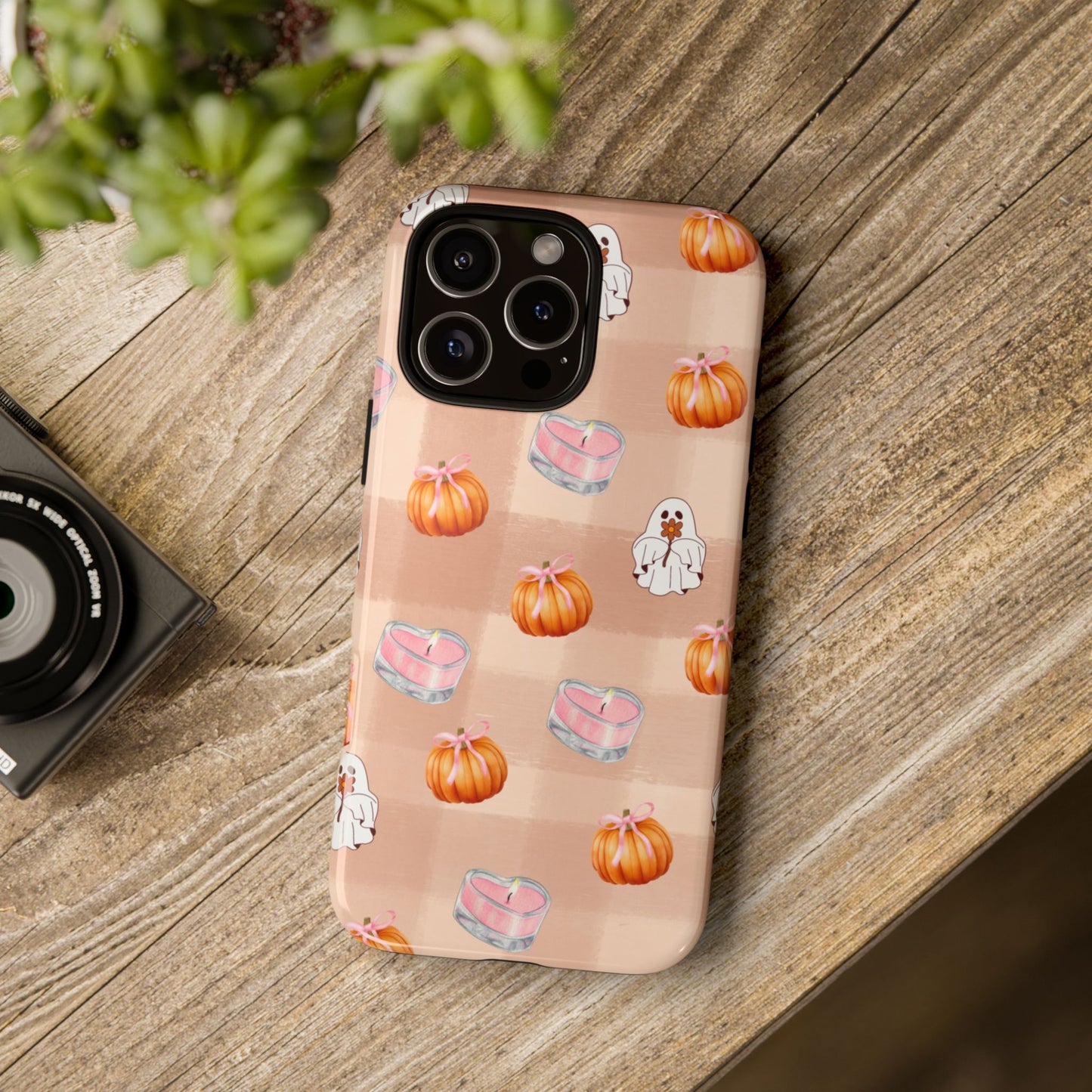 Cute Halloween Phone Case, Tough Cases, Fall Aesthetic Cover, Ghost Pumpkin Design, Spooky Season Accessory