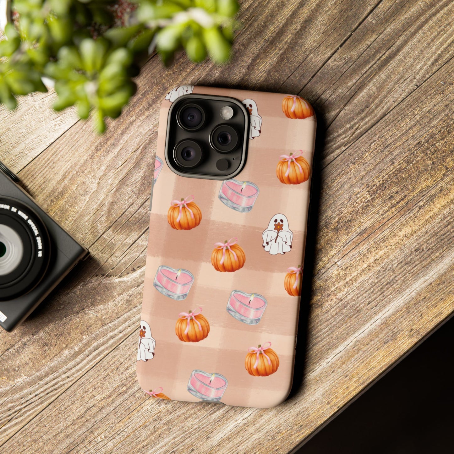 Cute Halloween Phone Case, Tough Cases, Fall Aesthetic Cover, Ghost Pumpkin Design, Spooky Season Accessory