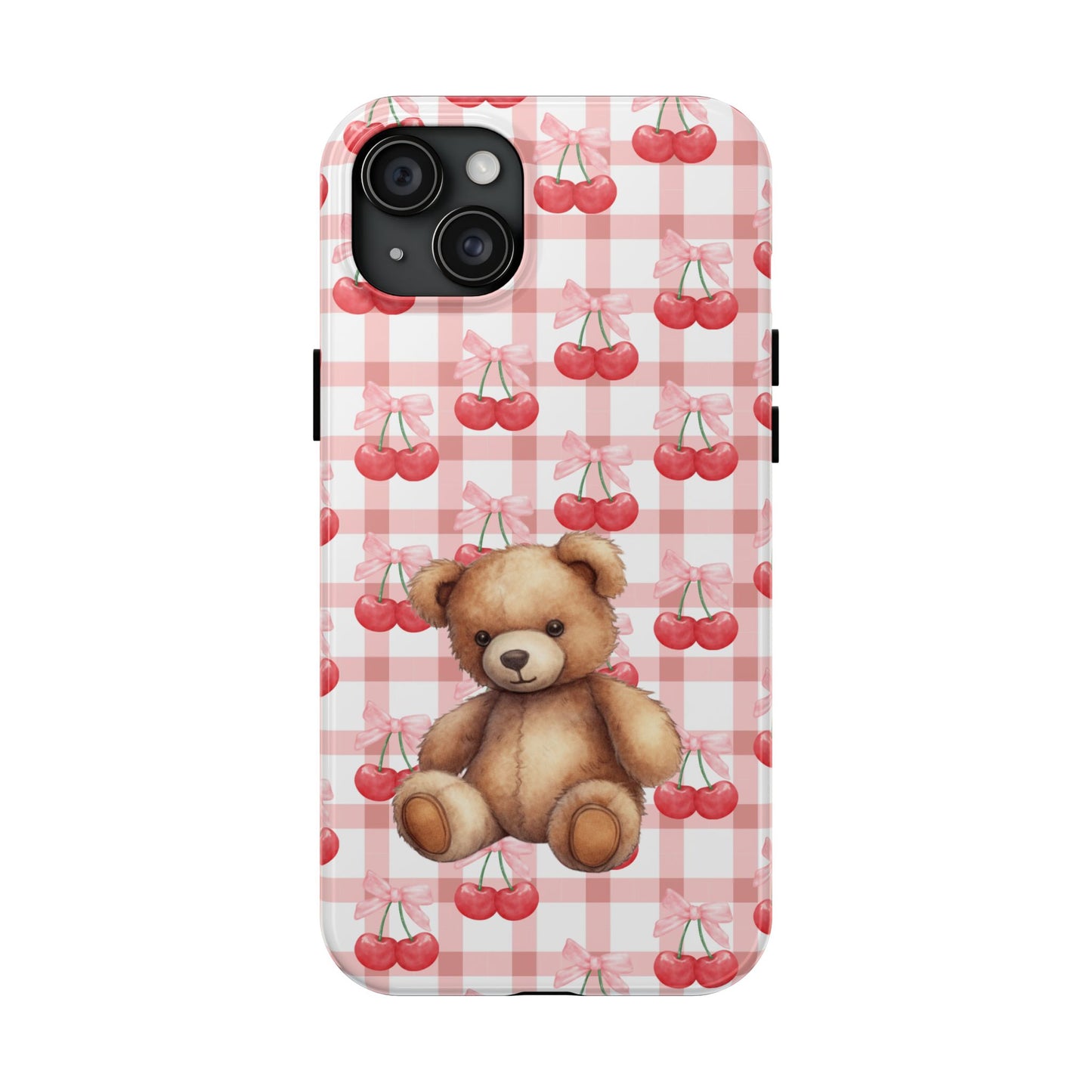 Cute Bear Tough Phone Case, Cherry Style case, Teddy Style Phone Case