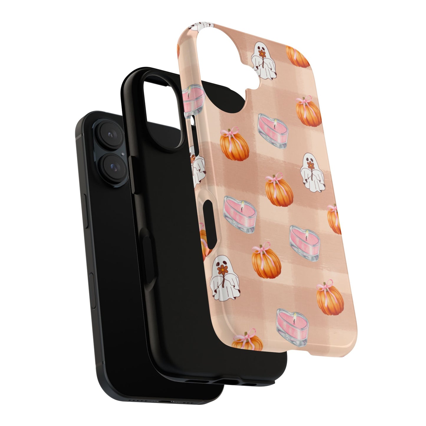 Cute Halloween Phone Case, Tough Cases, Fall Aesthetic Cover, Ghost Pumpkin Design, Spooky Season Accessory