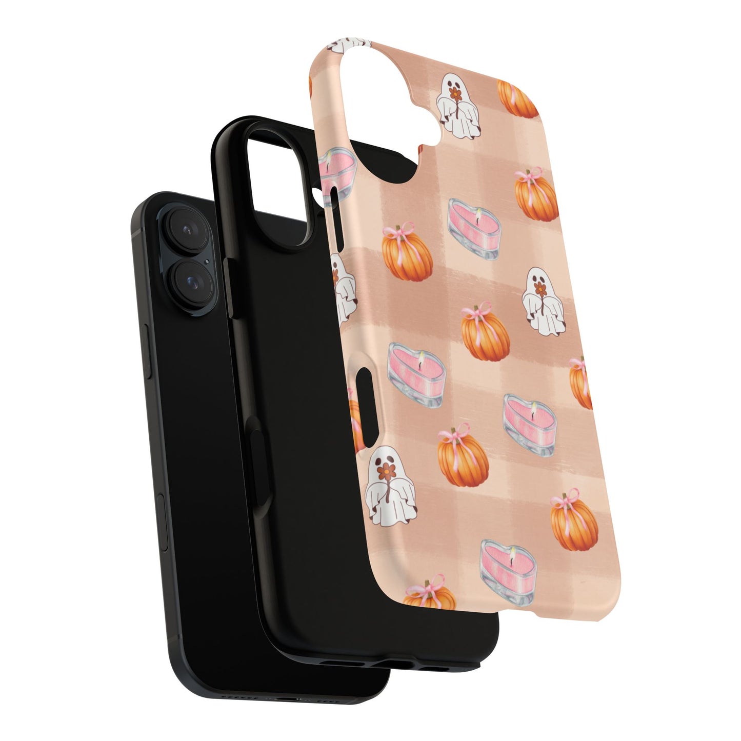 Cute Halloween Phone Case, Tough Cases, Fall Aesthetic Cover, Ghost Pumpkin Design, Spooky Season Accessory