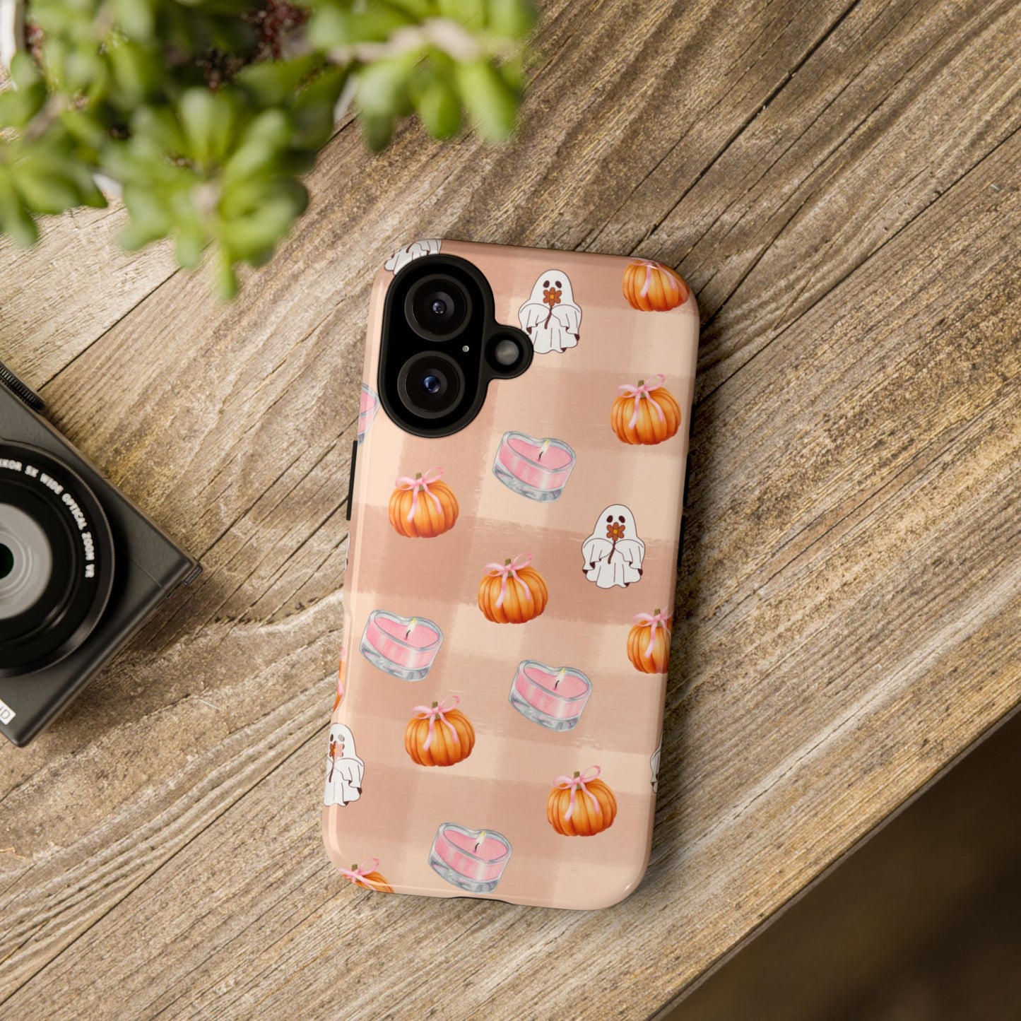 Cute Halloween Phone Case, Tough Cases, Fall Aesthetic Cover, Ghost Pumpkin Design, Spooky Season Accessory