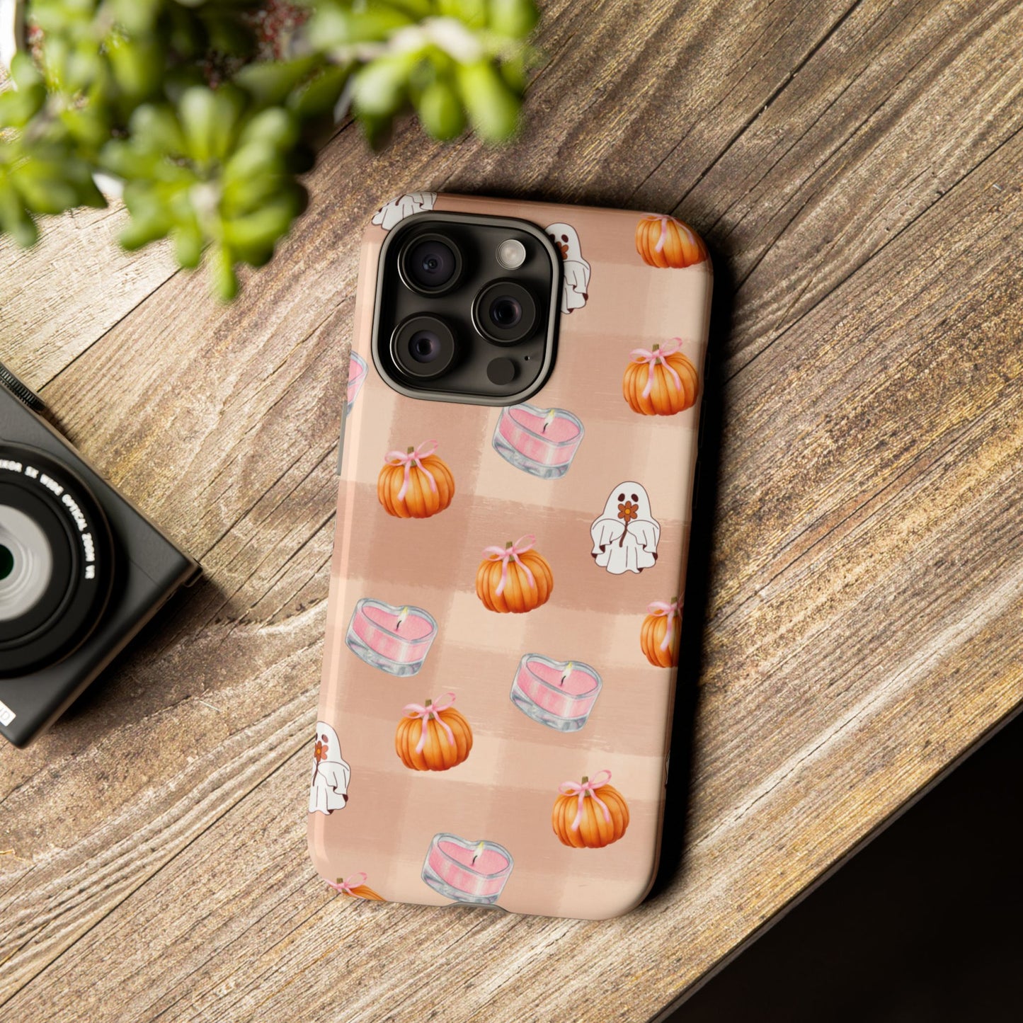 Cute Halloween Phone Case, Tough Cases, Fall Aesthetic Cover, Ghost Pumpkin Design, Spooky Season Accessory