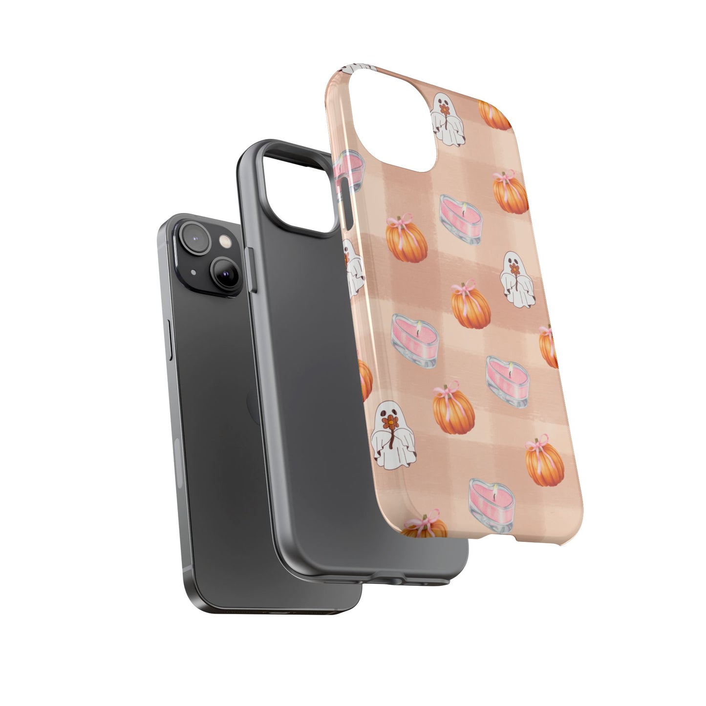 Cute Halloween Phone Case, Tough Cases, Fall Aesthetic Cover, Ghost Pumpkin Design, Spooky Season Accessory