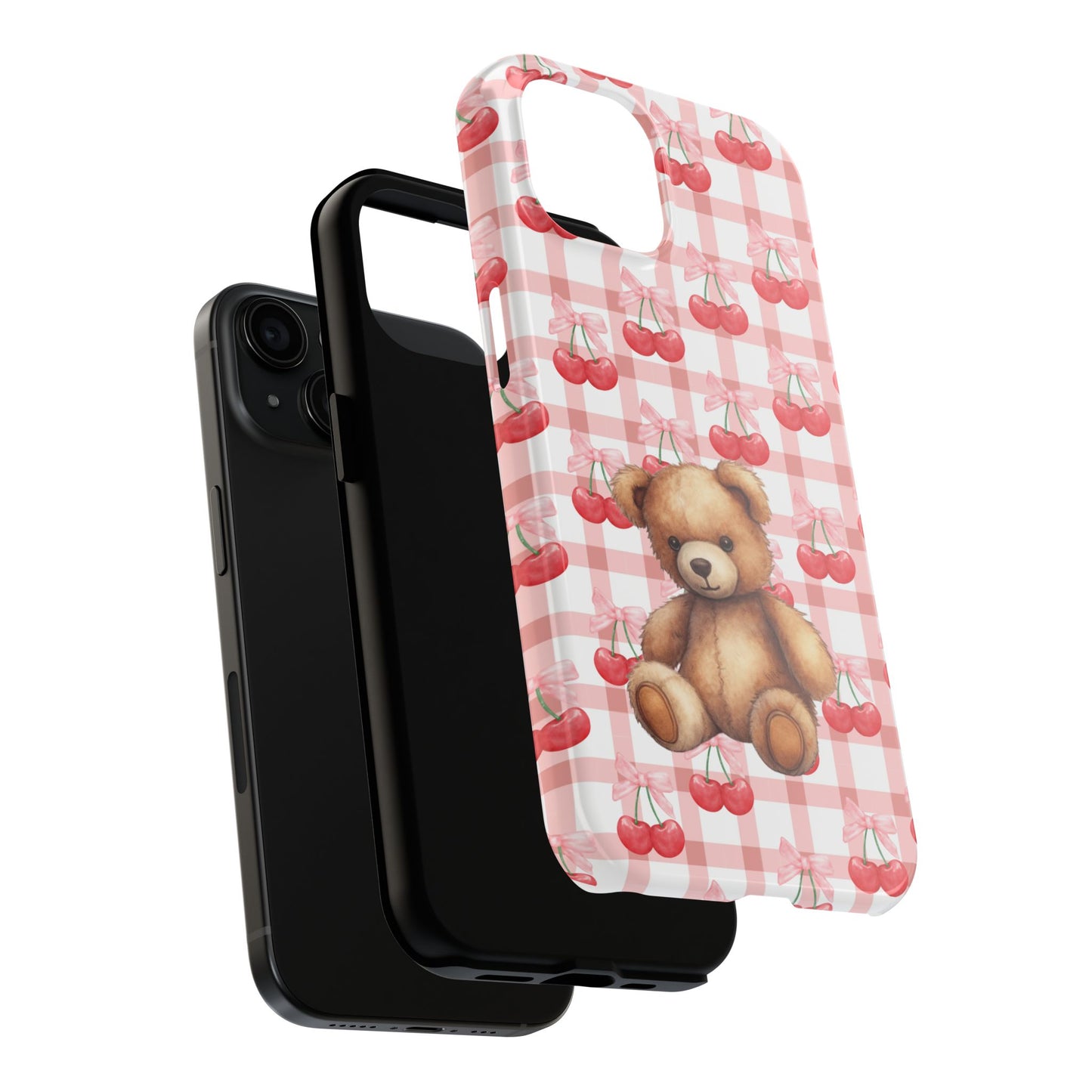 Cute Bear Tough Phone Case, Cherry Style case, Teddy Style Phone Case