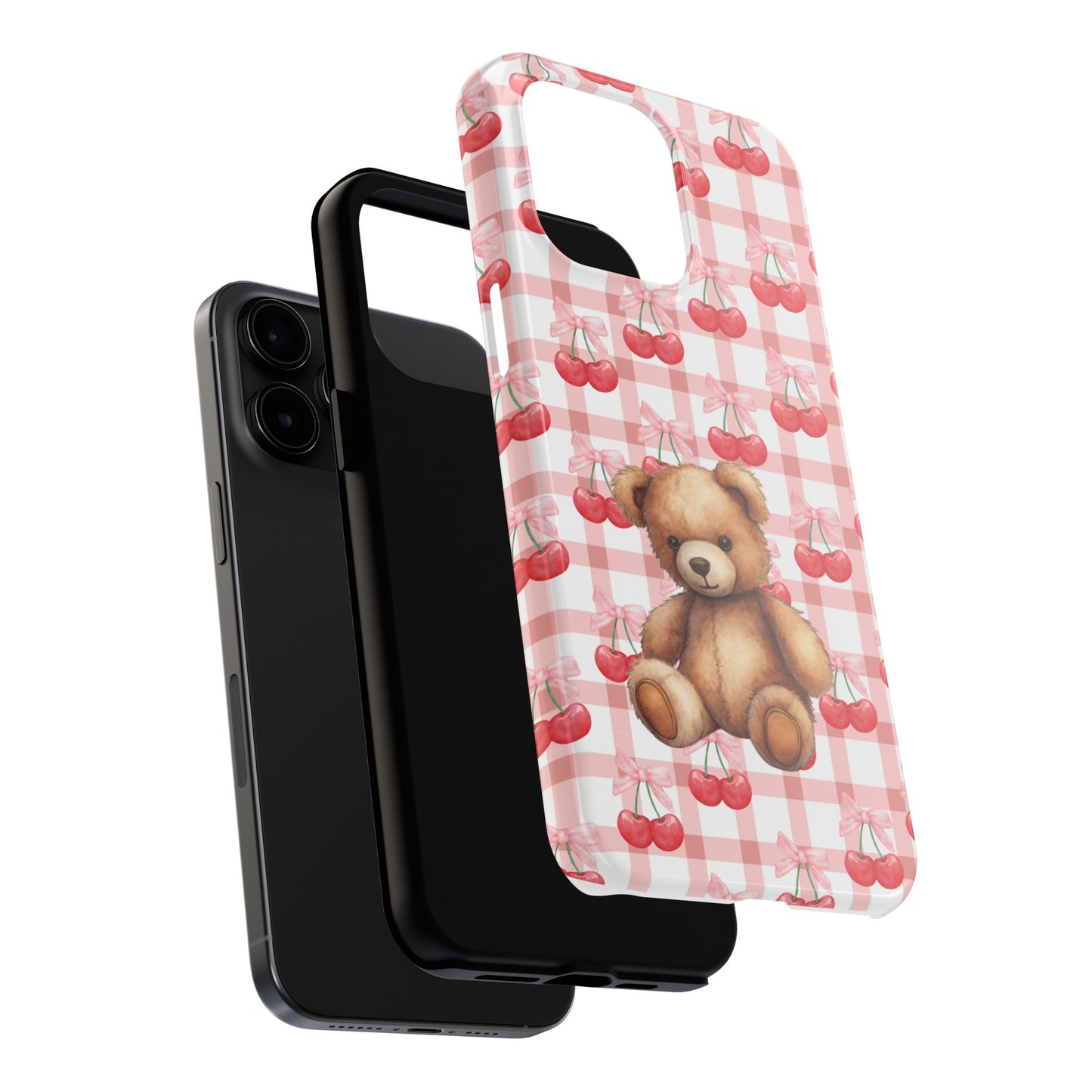 Cute Bear Tough Phone Case, Cherry Style case, Teddy Style Phone Case