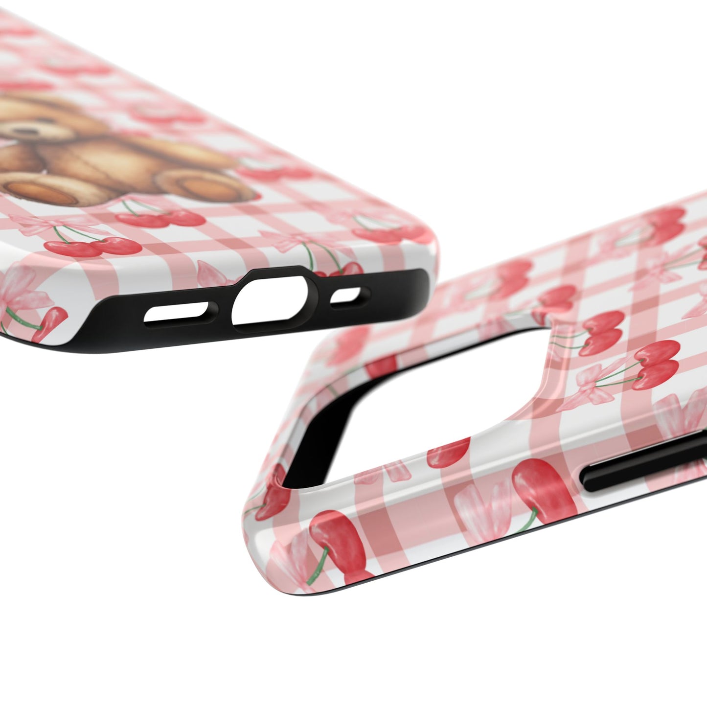 Cute Bear Tough Phone Case, Cherry Style case, Teddy Style Phone Case
