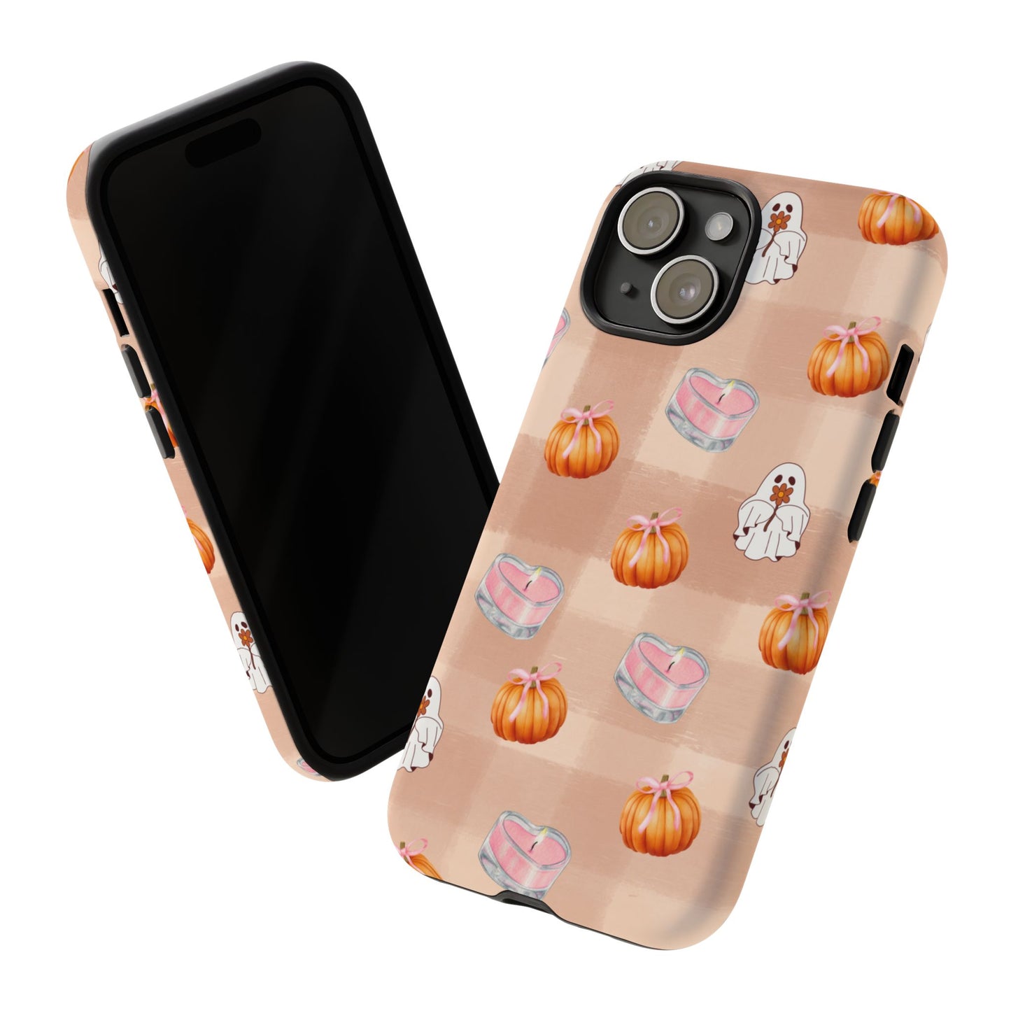 Cute Halloween Phone Case, Tough Cases, Fall Aesthetic Cover, Ghost Pumpkin Design, Spooky Season Accessory
