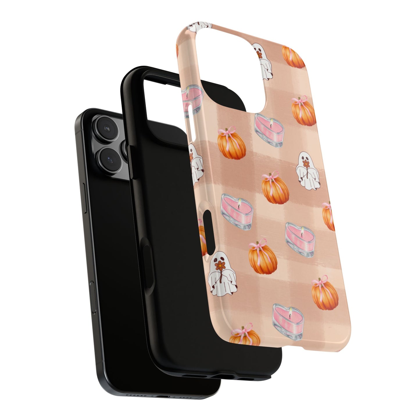 Cute Halloween Phone Case, Tough Cases, Fall Aesthetic Cover, Ghost Pumpkin Design, Spooky Season Accessory