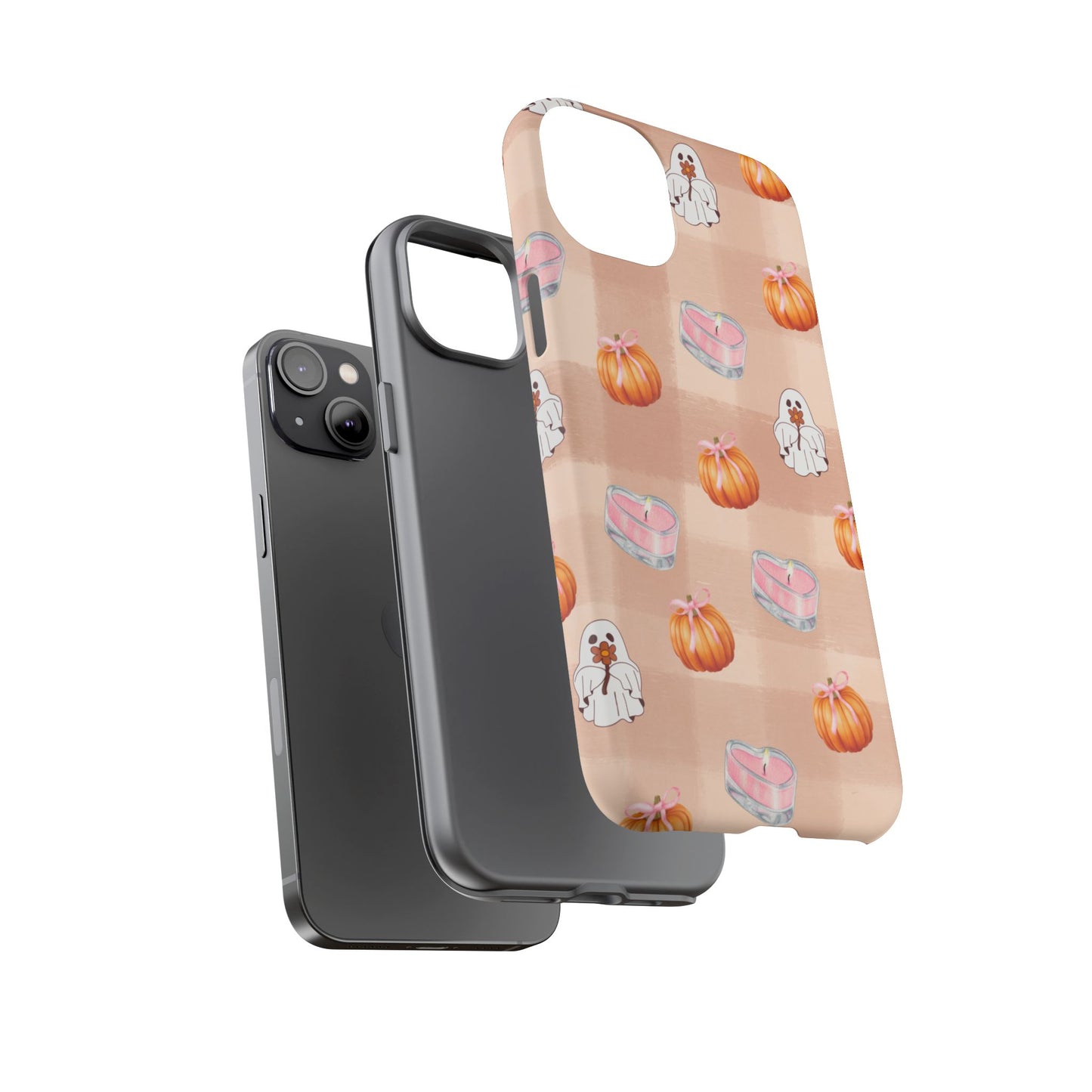 Cute Halloween Phone Case, Tough Cases, Fall Aesthetic Cover, Ghost Pumpkin Design, Spooky Season Accessory