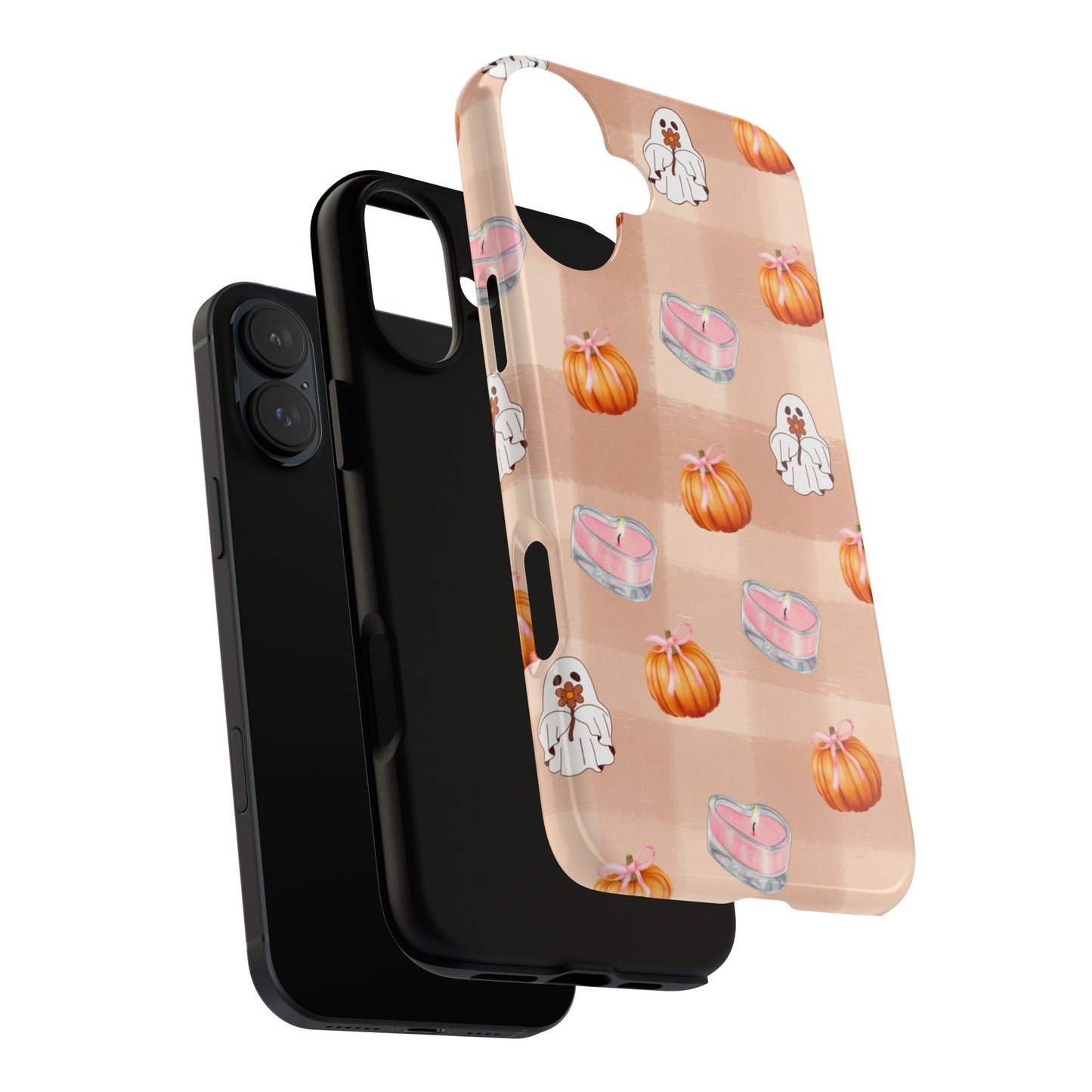 Cute Halloween Phone Case, Tough Cases, Fall Aesthetic Cover, Ghost Pumpkin Design, Spooky Season Accessory
