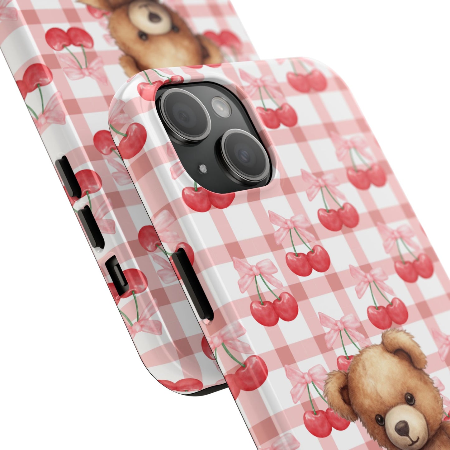 Cute Bear Tough Phone Case, Cherry Style case, Teddy Style Phone Case
