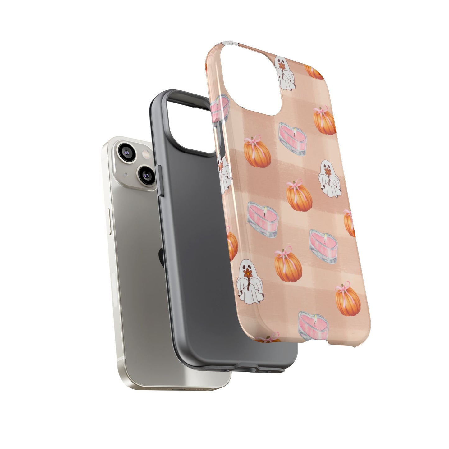 Cute Halloween Phone Case, Tough Cases, Fall Aesthetic Cover, Ghost Pumpkin Design, Spooky Season Accessory