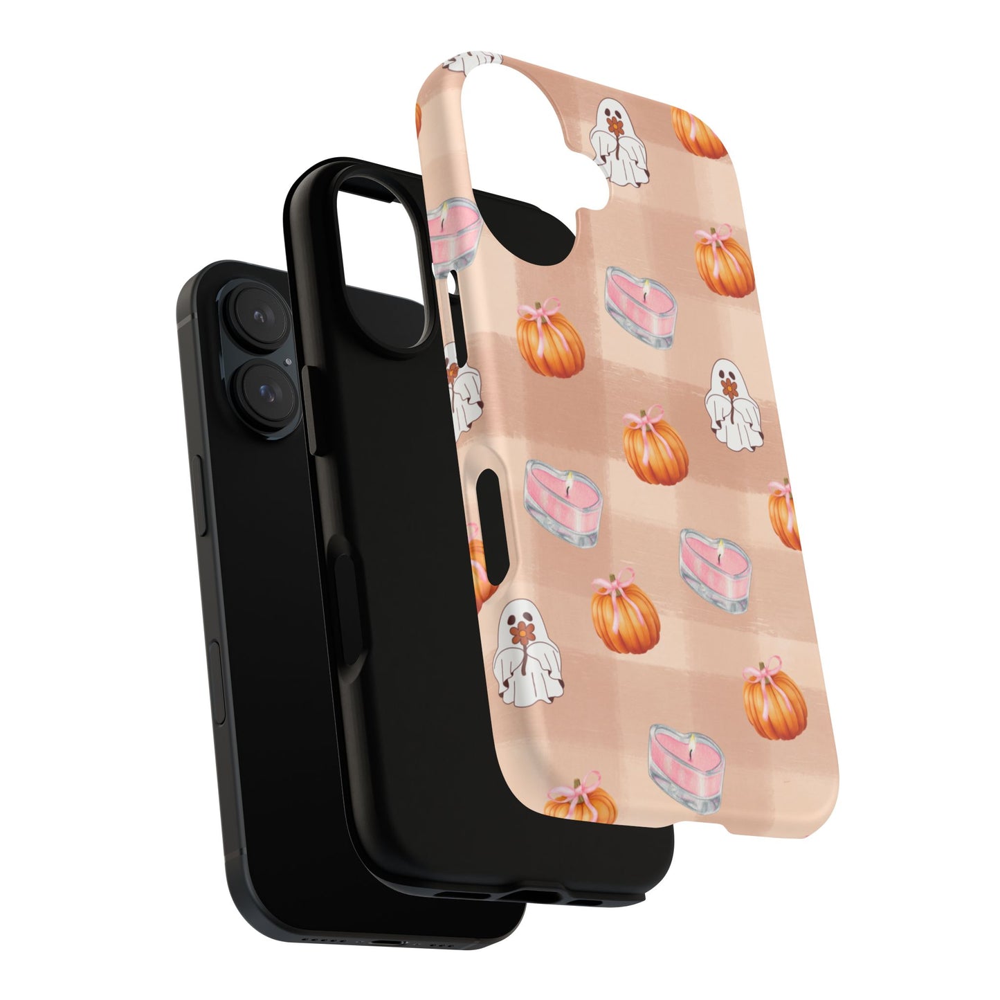 Cute Halloween Phone Case, Tough Cases, Fall Aesthetic Cover, Ghost Pumpkin Design, Spooky Season Accessory