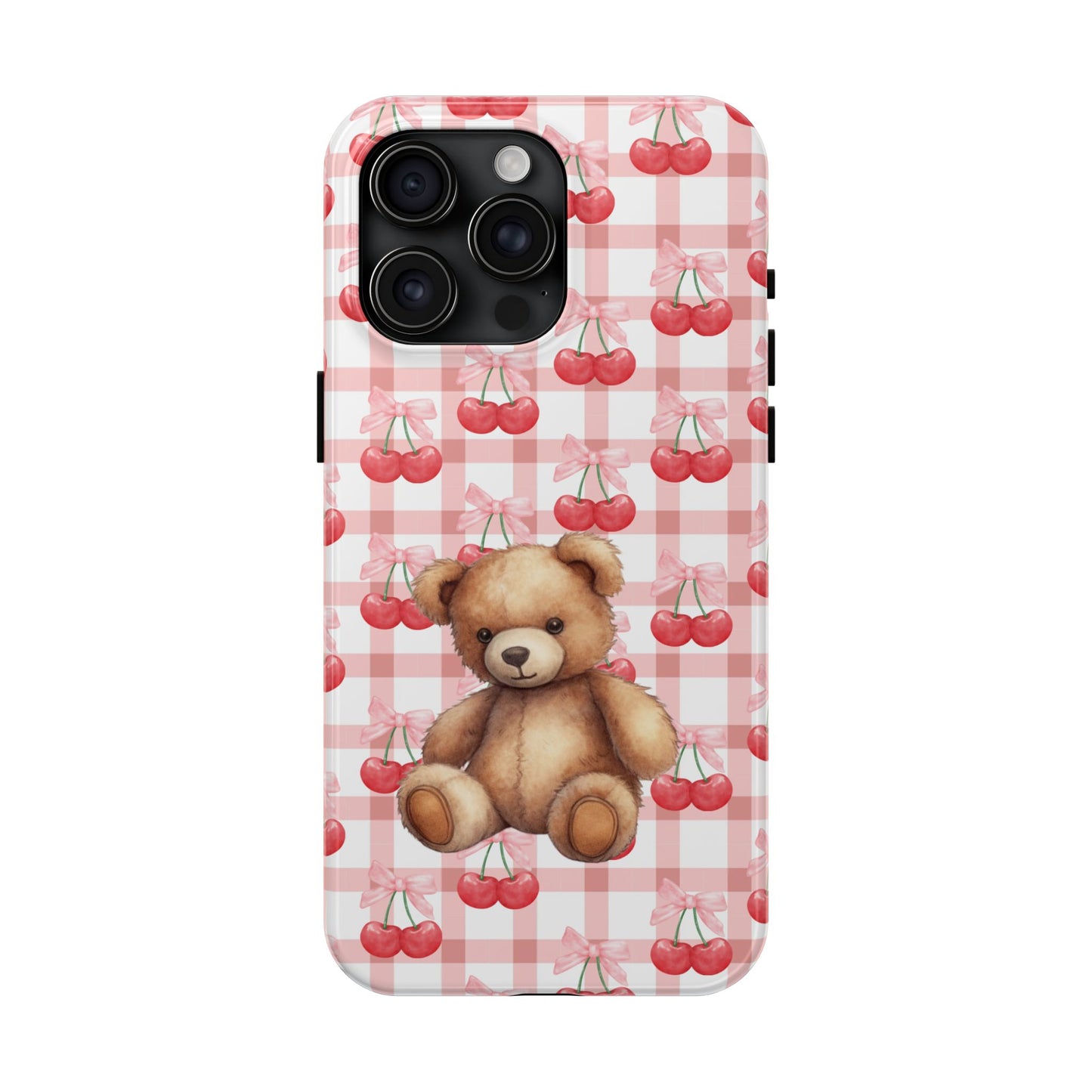 Cute Bear Tough Phone Case, Cherry Style case, Teddy Style Phone Case