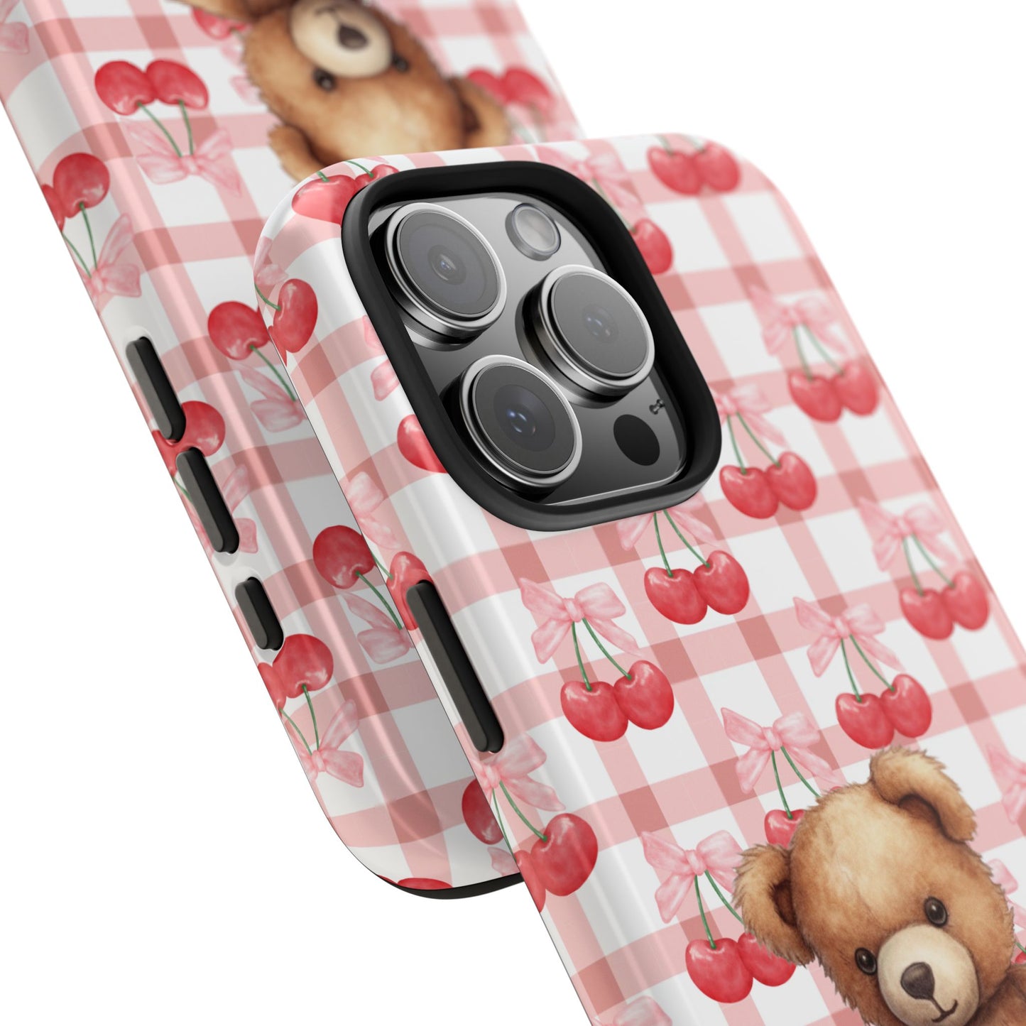Cute Bear Tough Phone Case, Cherry Style case, Teddy Style Phone Case