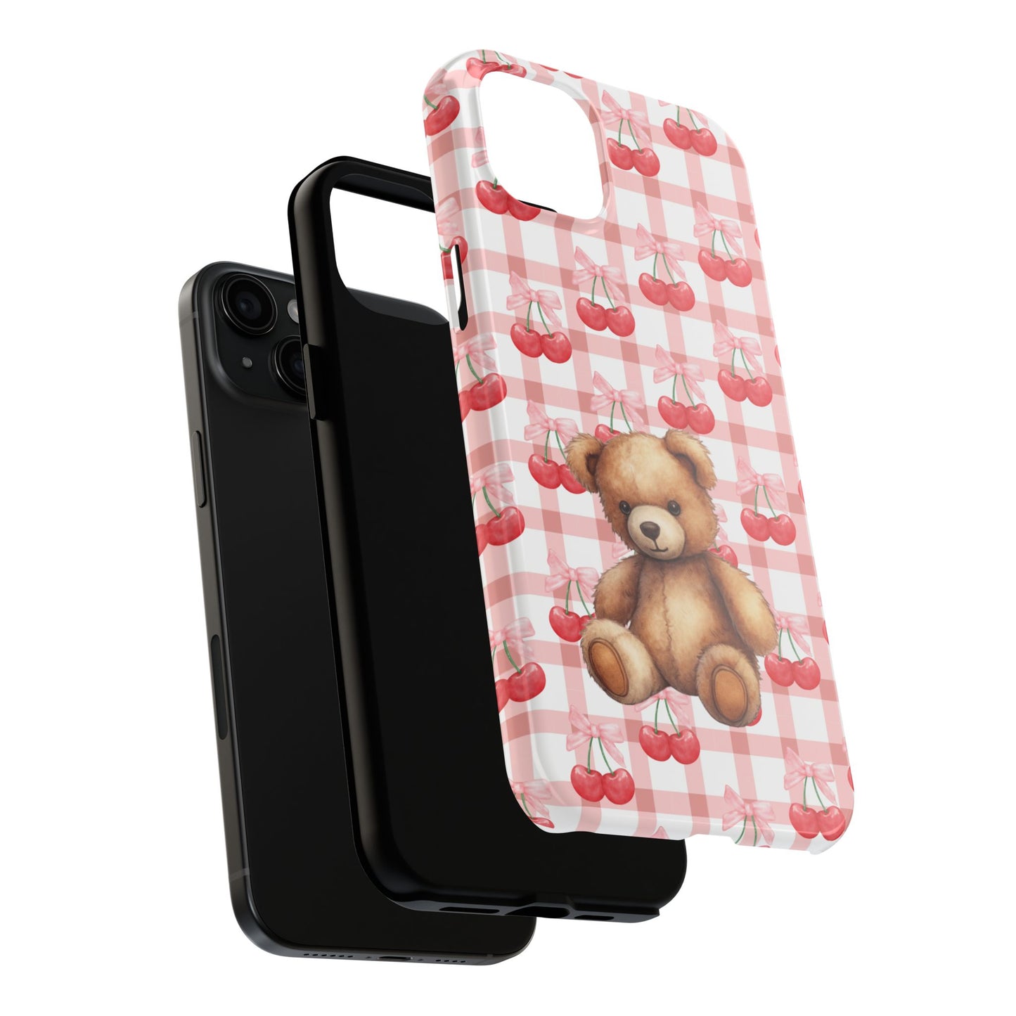 Cute Bear Tough Phone Case, Cherry Style case, Teddy Style Phone Case