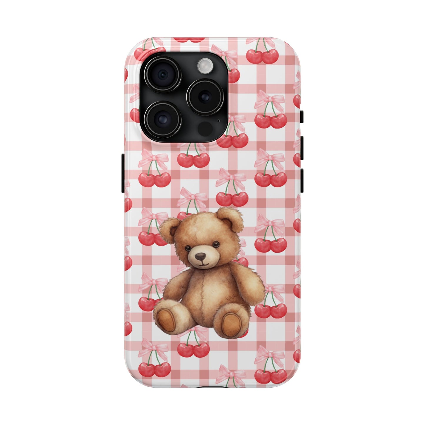 Cute Bear Tough Phone Case, Cherry Style case, Teddy Style Phone Case